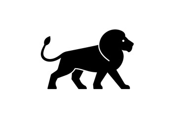 Minimal Walking Lion Silhouette Icon