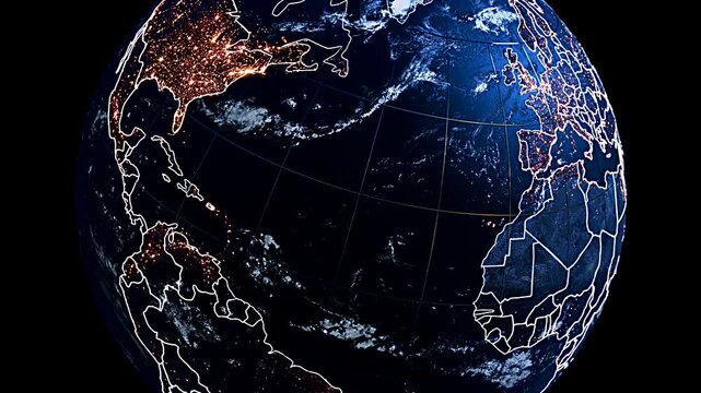 Cinematic 3D Planet Earth Flyby Focusing on Spain and Southern Europe Widescreen