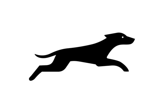 Minimal Running Dog Silhouette Icon