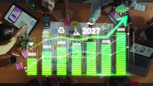 Team Collaboration on Environmental Goals and Sustainable Development with Graphs and Charts for Future Planning and Climate Action Initiatives in 2023 Sigmoid