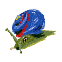 Plakat PNG Colorful snail illustration with vibrant hues.