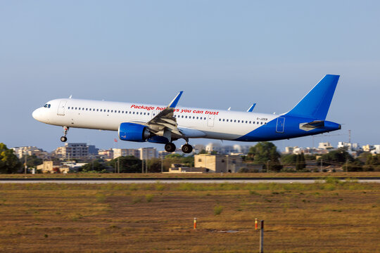 Luqa, Malta - August 6, 2026: Jet2 Holidays Airbus A321-251NX (Reg.: G-JZEB), brand new aircraft still without titles.