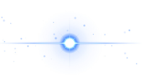 A bright blue glowing planet with a flat ring system and scattered small circular particles on a solid black background space © Defendar13