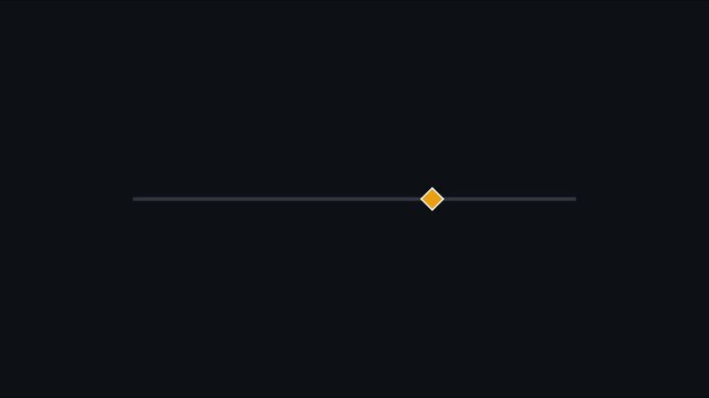 Minimalist loading bar animation with moving progress slider on dark 4k background