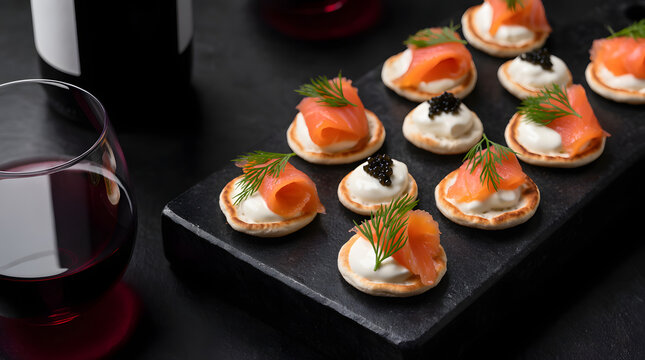 Luxury Smoked Salmon Canap&eacute;s with Caviar