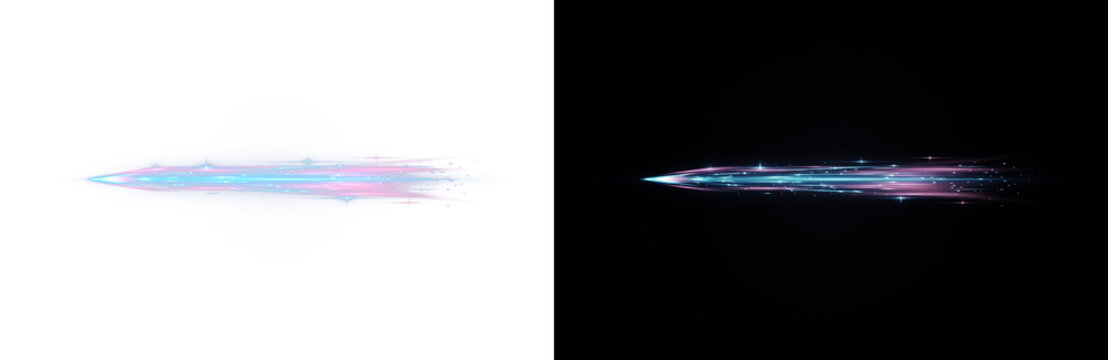 Cinematic muzzle flash effect with blue and pink sparks. Realistic gun fire muzzle flash for action scenes. Glowing energy blast muzzle flash. isolated on Transparent Background