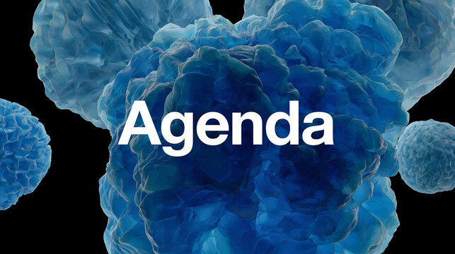 Agenda concept with abstract blue organic forms
