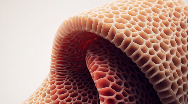 Undulating 3D coral ribbon rendered in warm gradient tones