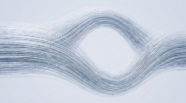 Bundled 3D wire strands forming a flowing loop