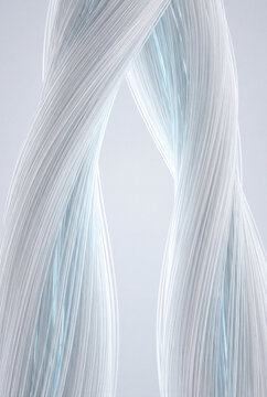 Crossing 3D wire strands forming a silver double curve