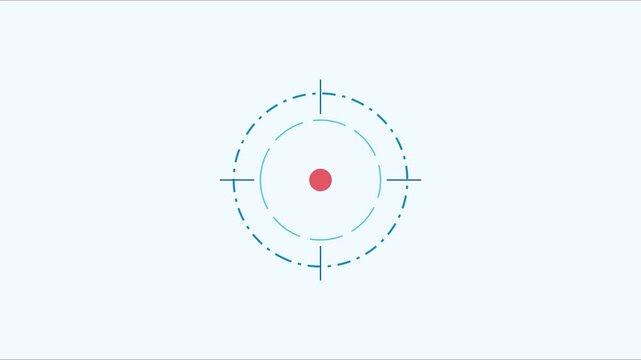 Minimalist animated target with pulsing red center for precision and accuracy concepts animation 4k focus