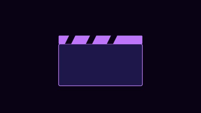 Minimalist clapperboard animation for production and media projects 4k cinema motion media
