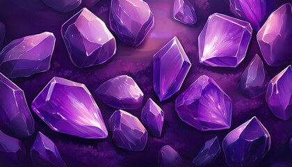 Purple Background With Amethyst Stone