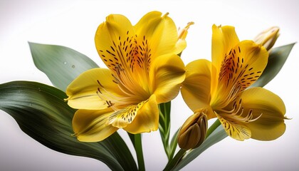 Obraz premium Yellow Alstroemeria Blooming Flowers