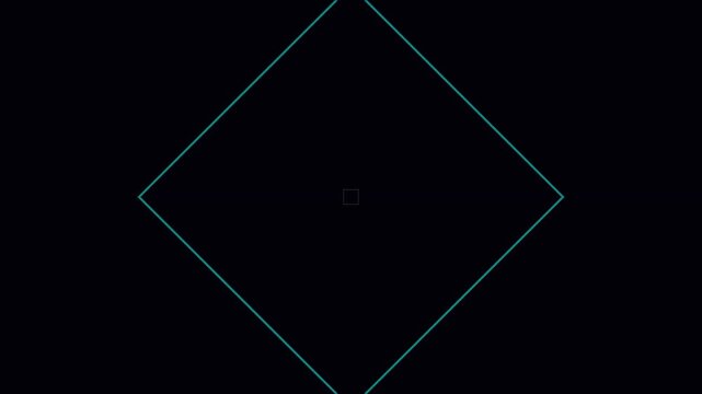 Minimalist geometric diamond shape pulsing animation on 4k black background