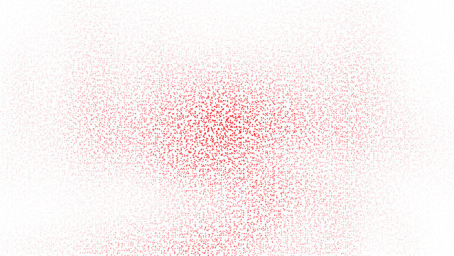 Abstract red particle dispersion background with scattered dotted texture, dynamic random point pattern, modern minimal vector style 