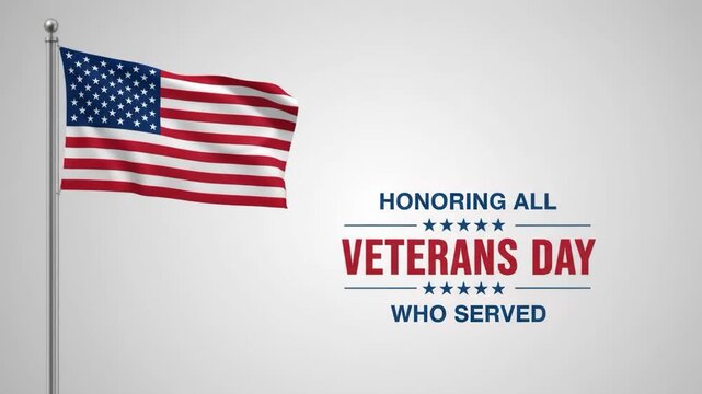 Veterans day honoring all who served with american flag