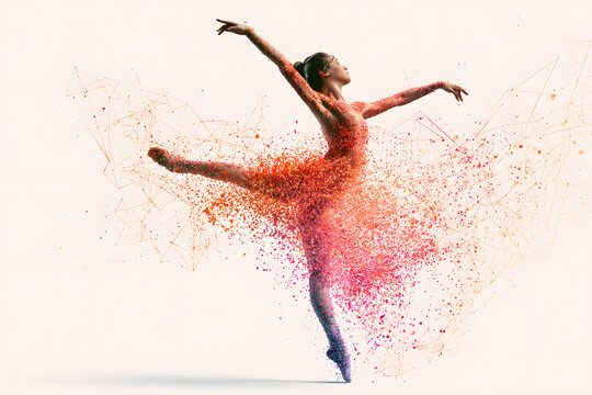 an AI-generated illustration depicts a woman in the act of dancing