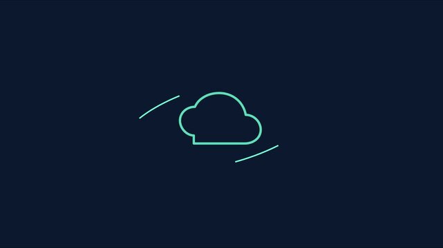 Minimalist cloud animation with rotating orbital lines for tech and digital interface 4k motion minimalist