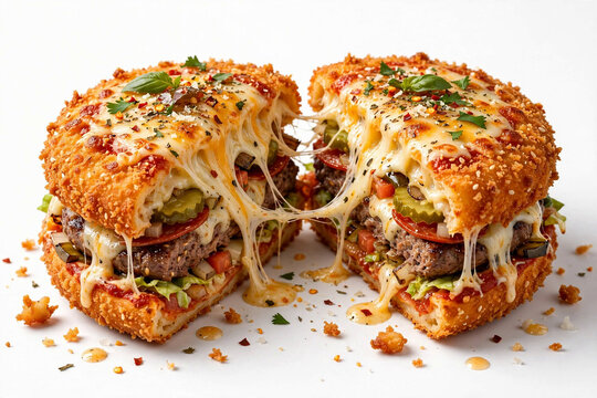  Fried Burger x Pizza (Cheesy)