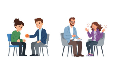 Obraz premium Professional Psychologist Providing Mental Health Counseling and Emotional Support to Patients During Therapy Sessions