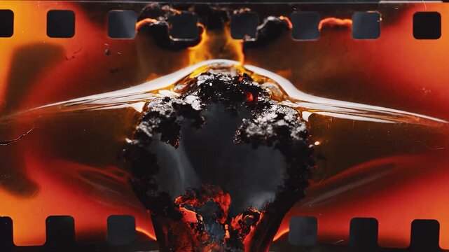 Vintage Burning Film Overlay Effect. High quality 4k footage