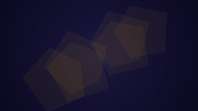 Abstract dark motion background with rotating semi-transparent pentagons