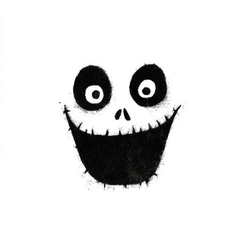 Spooky face stencil art