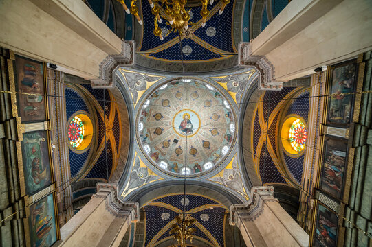 Interior of an ortodox church in istanbul city.