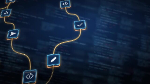 Neon AI Agent Network Visualization, Futuristic Technology Node Connection, Digital Data Flow, Cybersecurity Interface, Neon Glow Effects, Abstract Coding Background, Tech Innovation