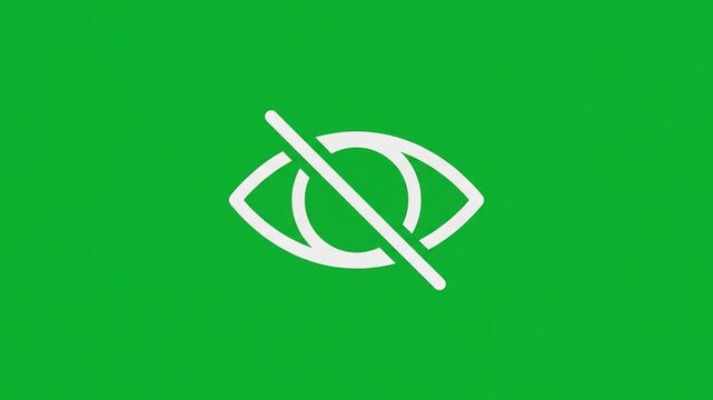 Password Visibility Eye Icon Toggle Animation on Green Screen in 4K