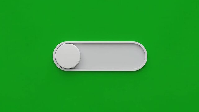 Mobile UI Toggle Switch Turning On and Off Animation on Green Screen in 4K
