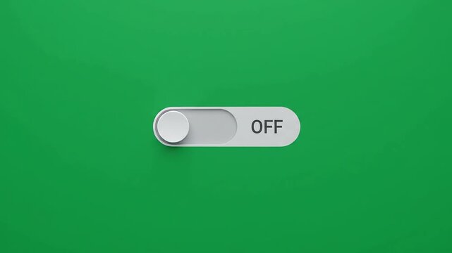 ON OFF Toggle Switch with Status Label Animation on Green Screen in 4K