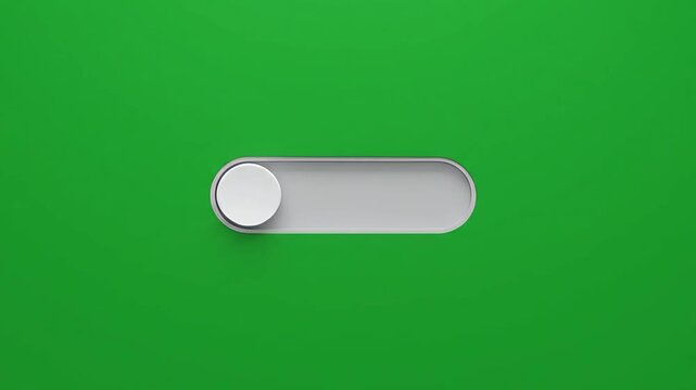 Minimalist Toggle Switch Turning On and Off on Green Screen in 4K
