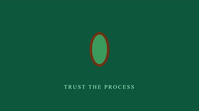 Trust the process minimalist motion animation with pulsing oval shape 4k