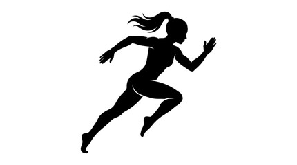 Fototapeta premium Running Woman Silhouette Vector Illustration