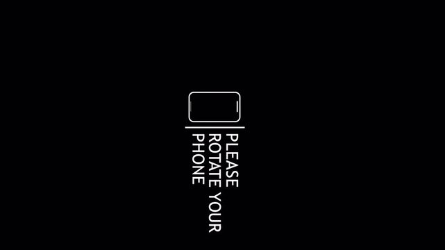 Rotate your phone horizontal to vertical orientation, please rotate tour phone message, transparent background. 4K Video