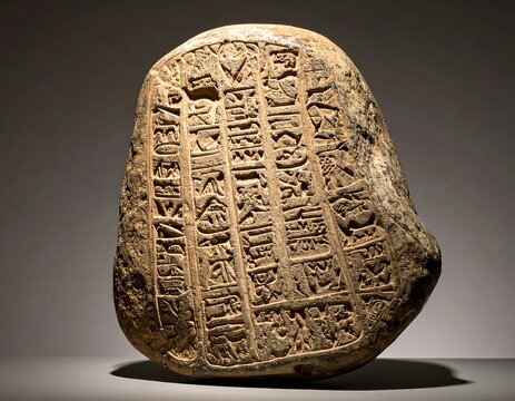 Ancient clay tablet with cuneiform inscriptions.
