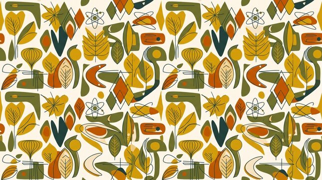 seamless pattern with colorful flowers