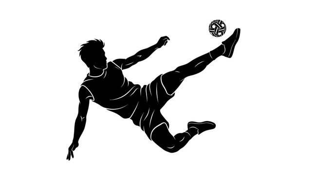 Sepak Takraw Player Overhead Kick Vector Illustration