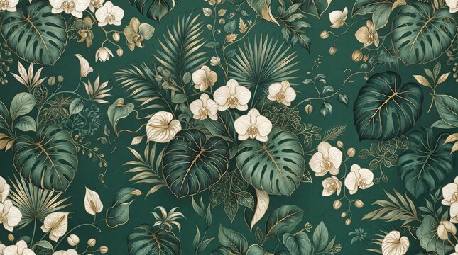 seamless background with flowers