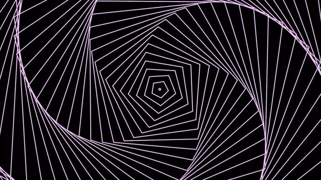 Abstract optical art background with spiralling geometric pink lines