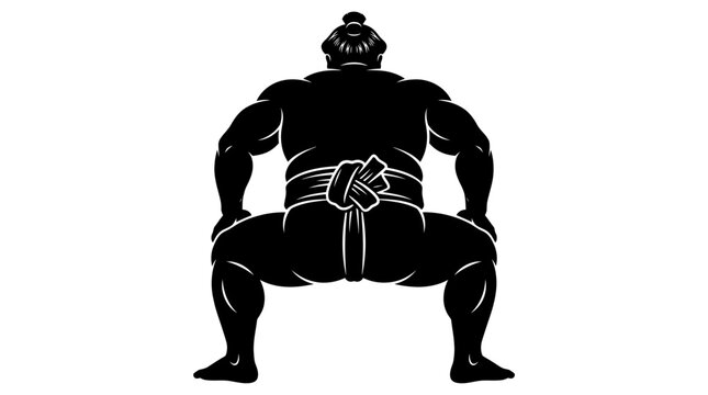 Sumo Wrestler Silhouette Vector Illustration
