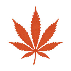 Obraz premium PNG Vibrant orange cannabis leaf illustration.