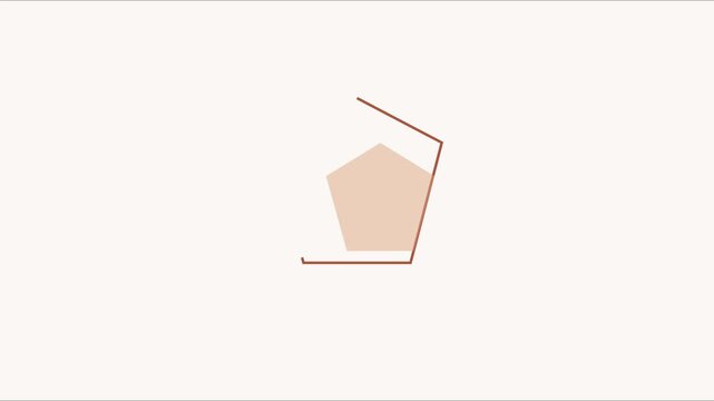 Minimalist pentagon shape animation with rotating line for modern motion 4k motion geometric