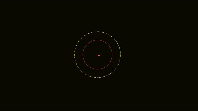 Minimalist red dot orbiting circular path abstract motion animation 4k circle