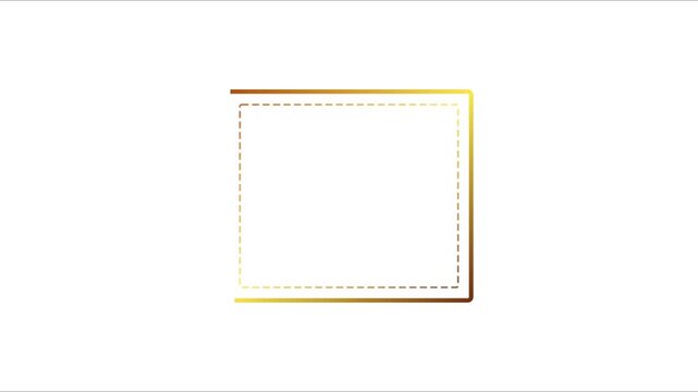 Minimalist golden square frame motion with animated border for luxury branding and title overlays animation 4k