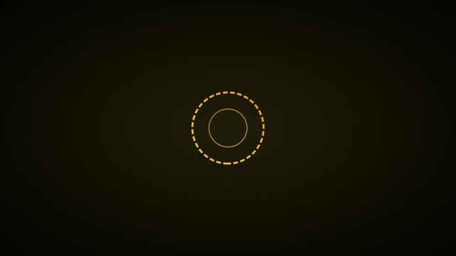 Minimalist golden loading spinner animation with pulsing dashed circle 4k progress