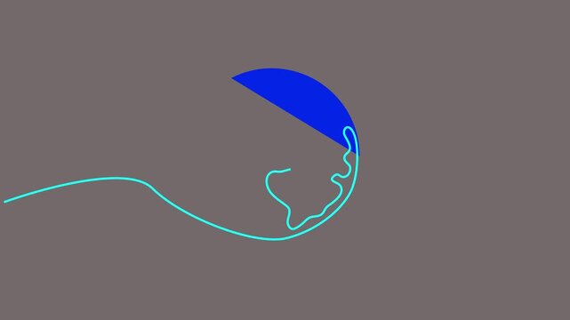 Continuous single line art drawing animation of planet earth globe on dark background