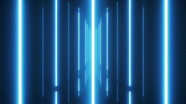 画面全体に十字に広がる鮮やかな青いネオンビーム